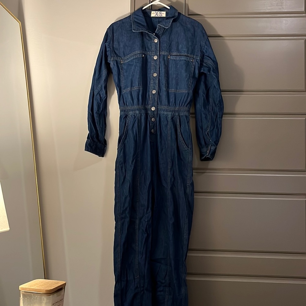Free people denim jumpsuit